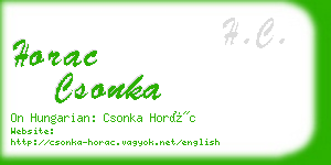 horac csonka business card